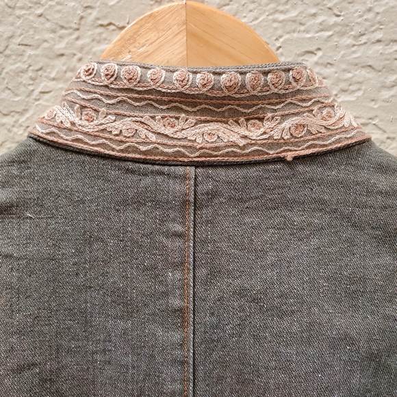 Tracy Reese Embroidered Denim Coat 6 - Picture 3 of 8